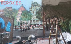 mural graffiti la manzana de la discordia happy people hotel